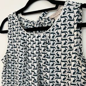 Loft Bunny Patterned Sleeveless Blouse